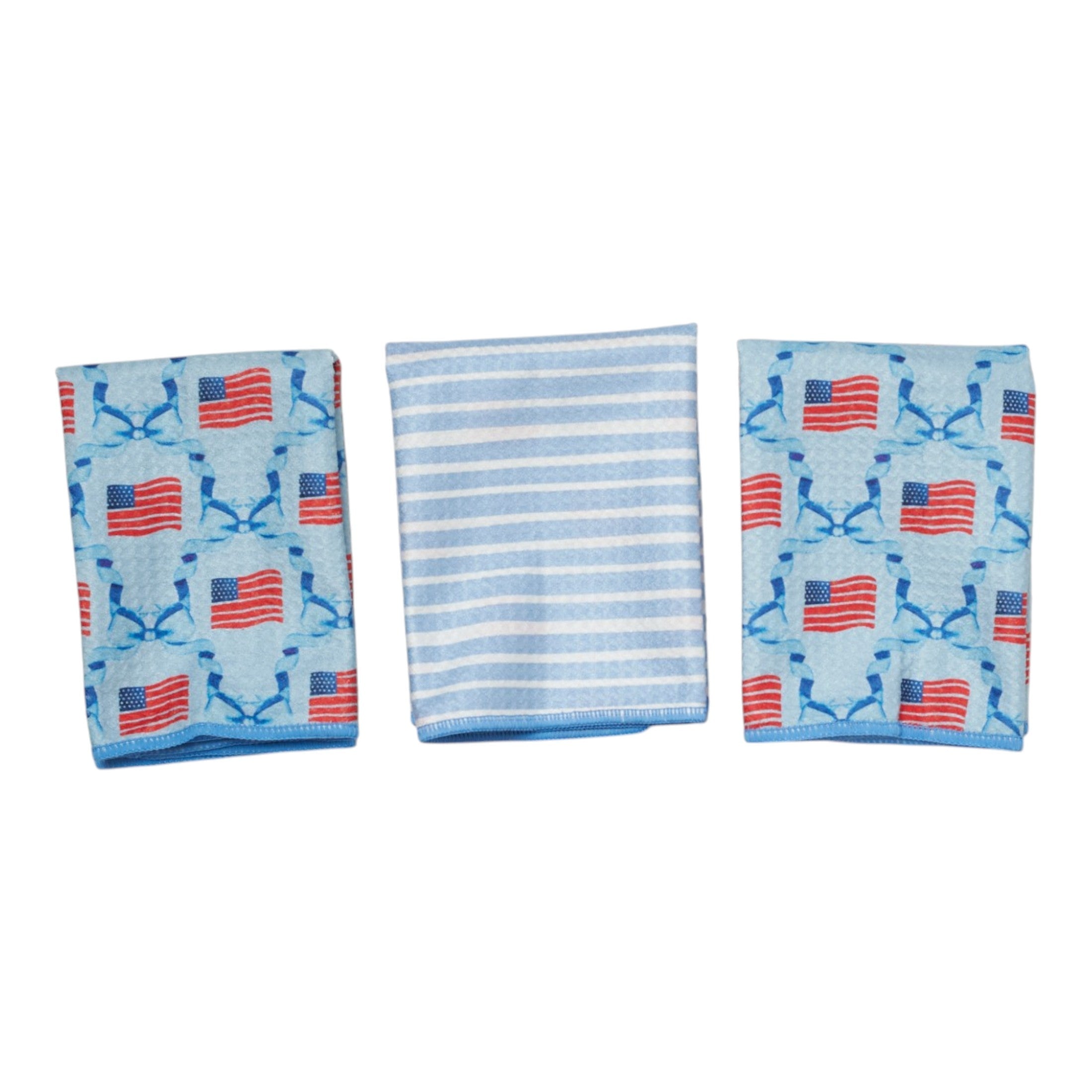 Mighty Mini Towel (Set of 3) Reversible - Signature Collection Flag Ribbon