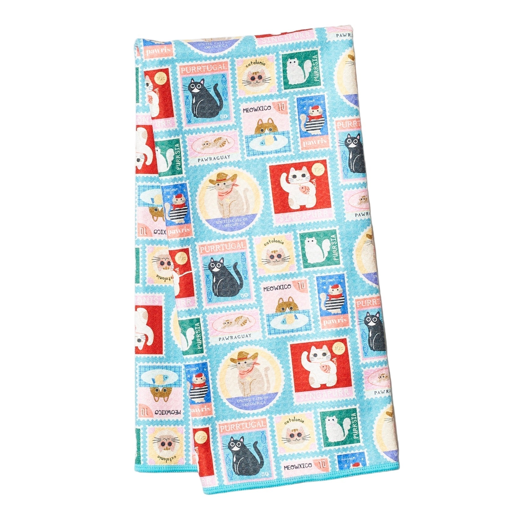Anywhere Towel Reversible - Mable Tan Cat Mail - Once Again Home Co.
