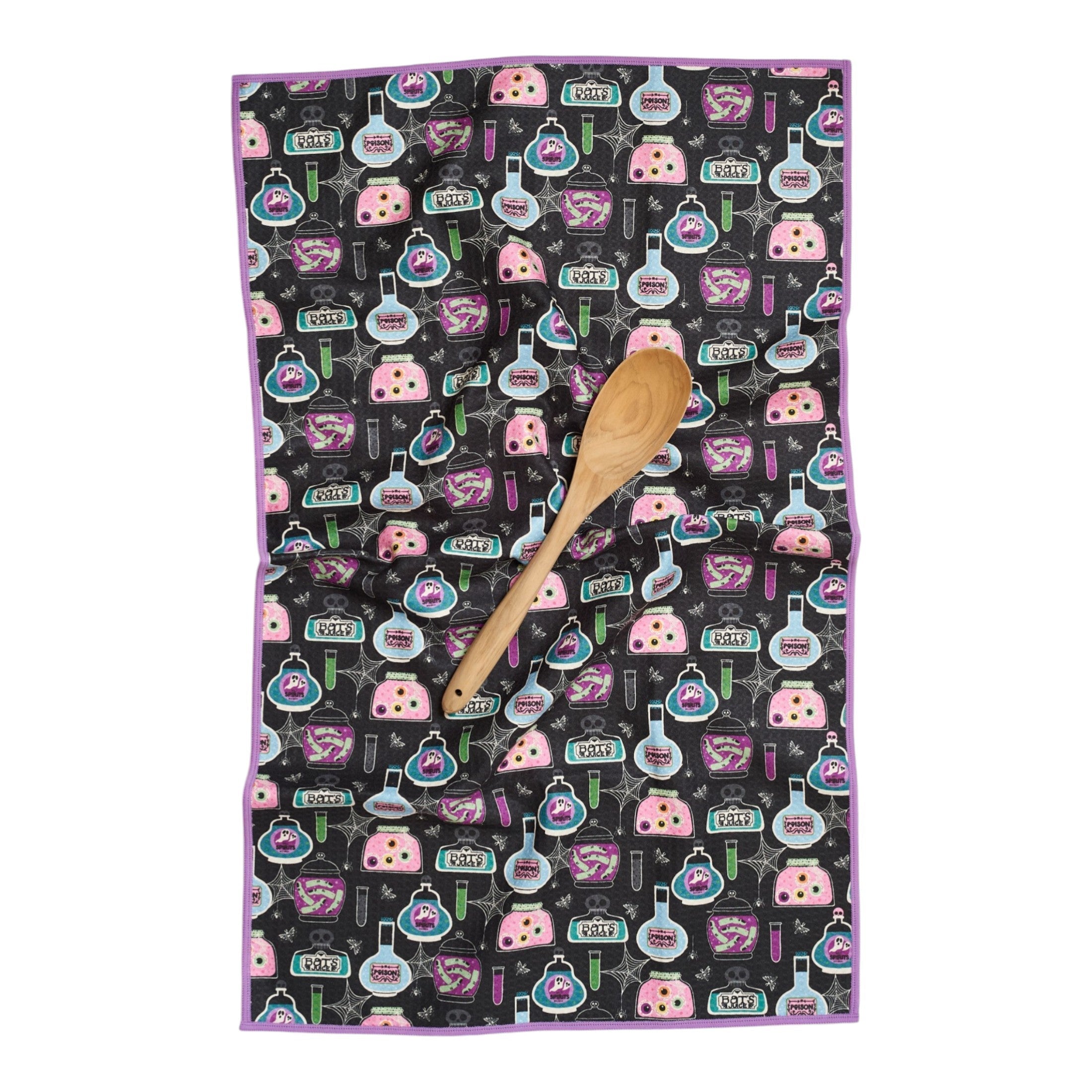 Anywhere Towel Reversible - Mable Tan Halloween Jars - Once Again Home Co.