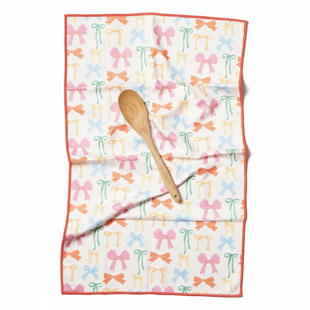 Anywhere Towel Reversible - Mable Tan Ribbons - Once Again Home Co.