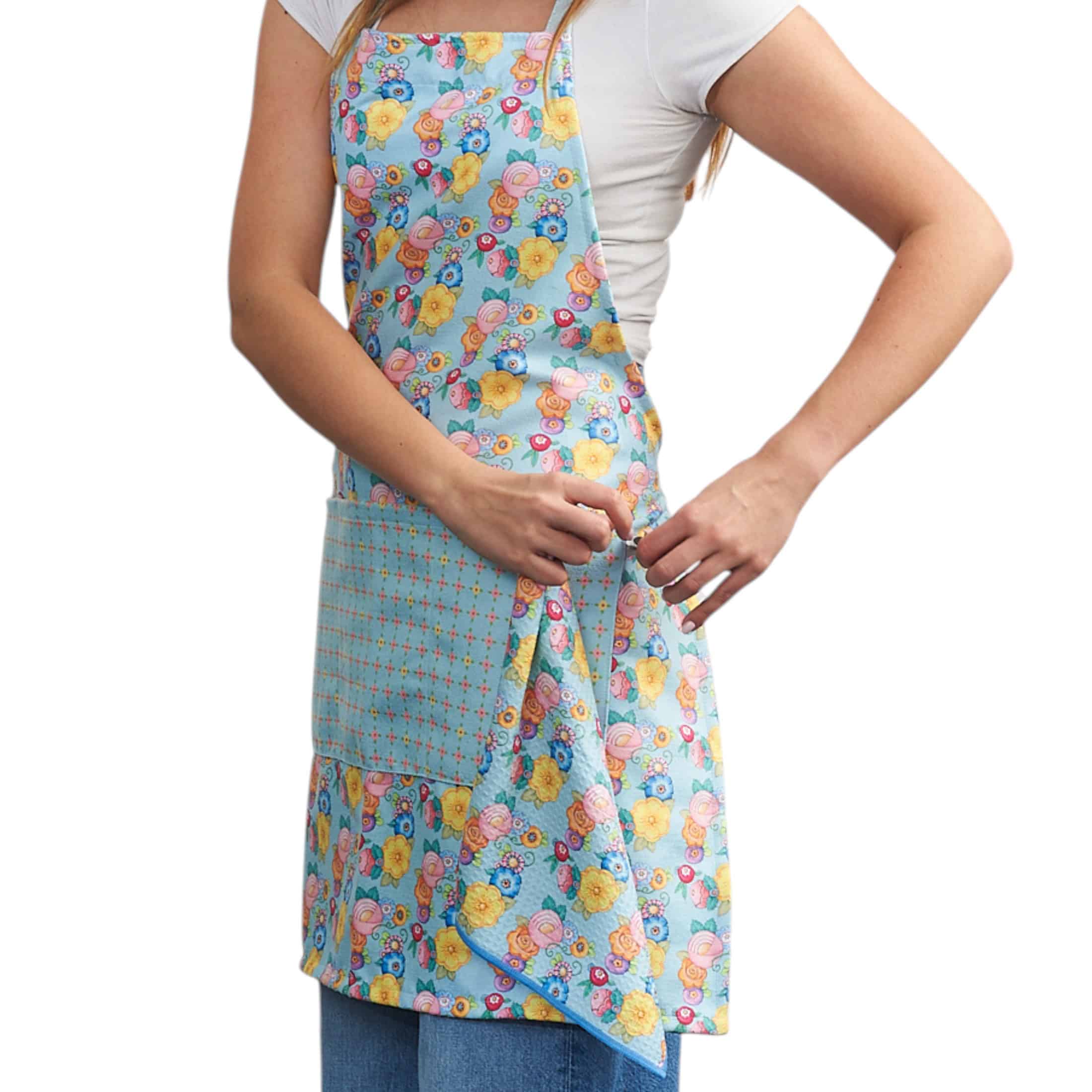 Attach and Go Apron- Mary Engelbreit Wildflower Garland - Once Again Home Co.