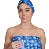 Bath Wrap - Signature Collection Pop Daisy - Ultramarine - Once Again Home Co.