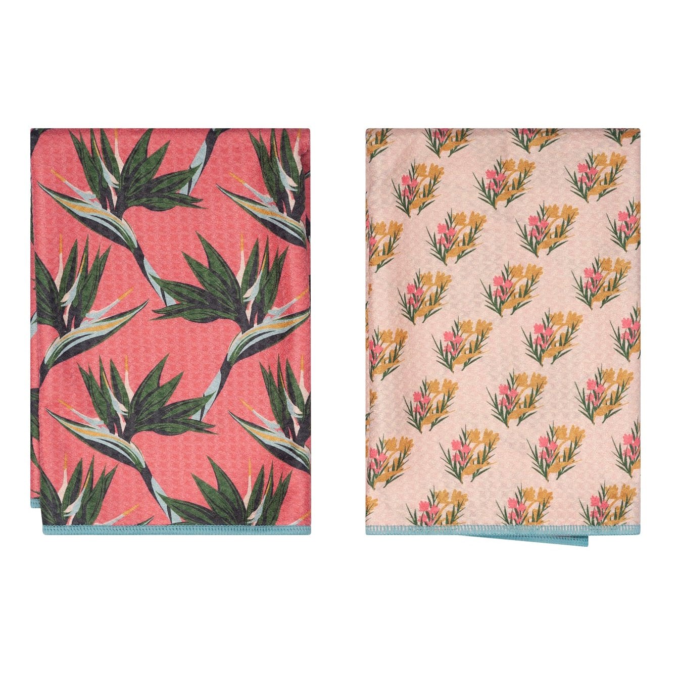Double Duty Towel (set of 2) Reversible - Janine Lecour Bird of Paradise - Once Again Home Co.