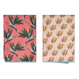 Double Duty Towel (set of 2) Reversible - Janine Lecour Bird of Paradise - Once Again Home Co.