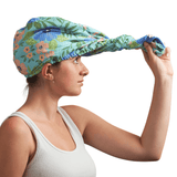 Hair Towel Wrap - Garden in Turquoise - Once Again Home Co.