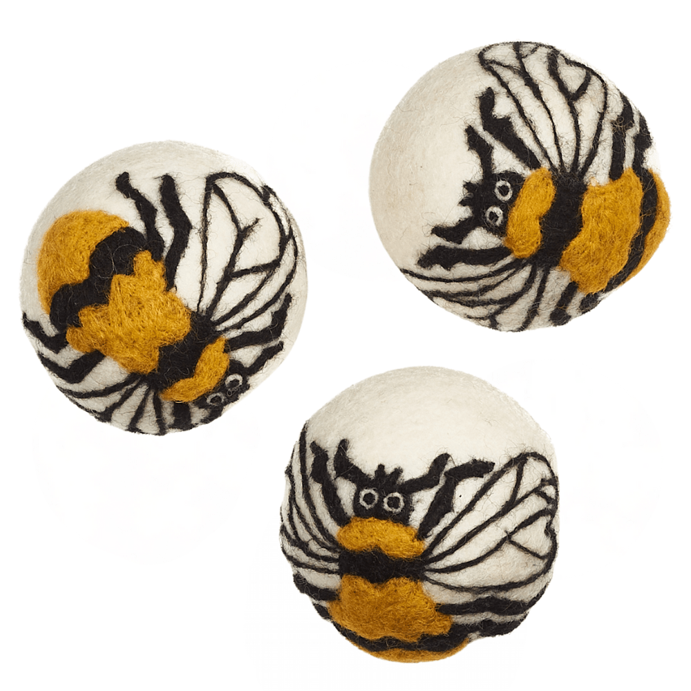 Laundry Wool Dryer Balls - Set of 3 Bumblebee - Once Again Home Co.