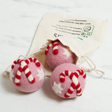 Laundry Wool Dryer Balls - Set of 3 Candy Cane - Once Again Home Co.