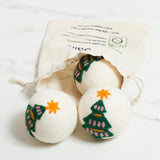 Laundry Wool Dryer Balls - Set of 3 Holiday Tree - Once Again Home Co.