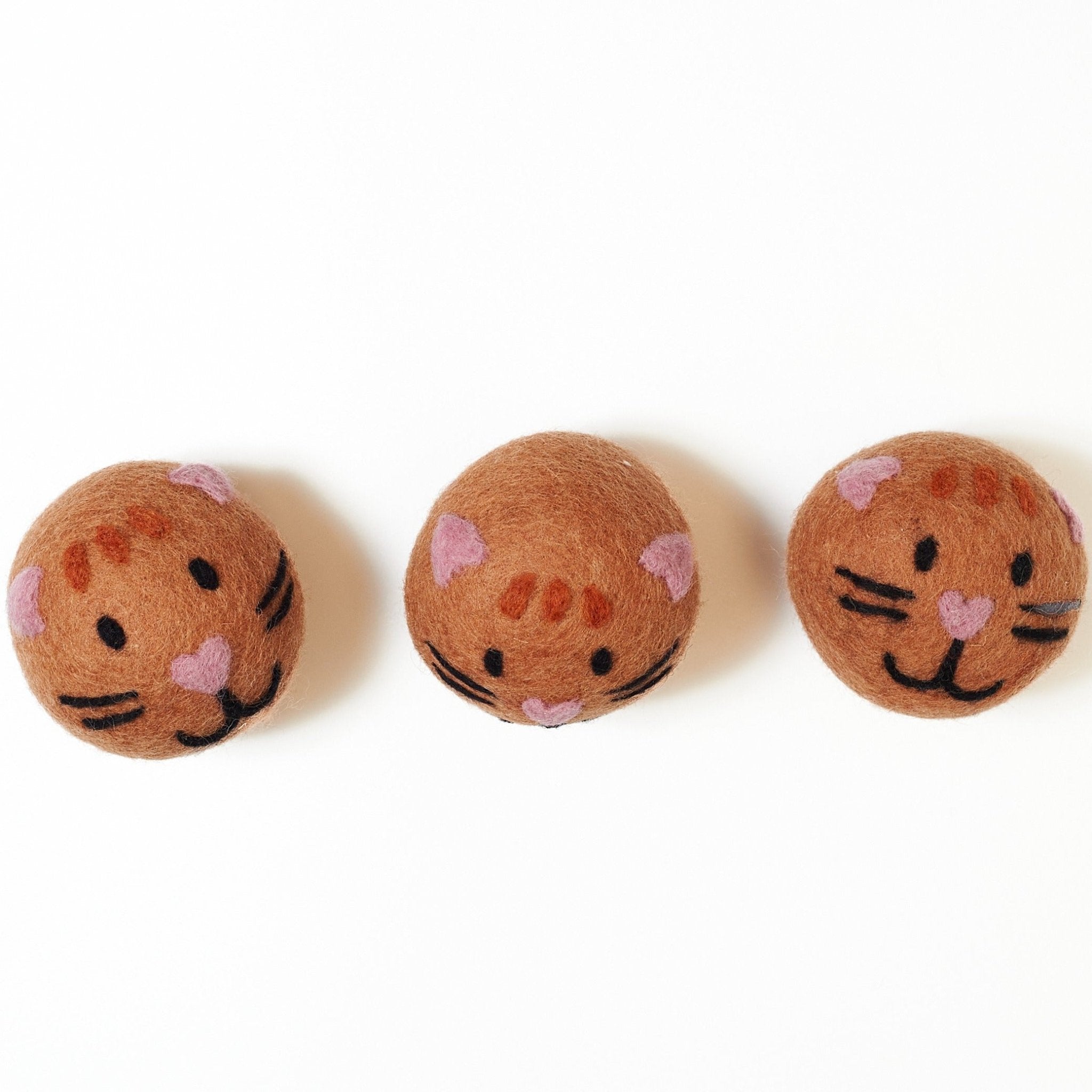 Laundry Wool Dryer Balls - Set of 3 Kitty Cat - Once Again Home Co.