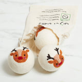 Laundry Wool Dryer Balls - Set of 3 Reindeer - Once Again Home Co.