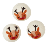 Laundry Wool Dryer Balls - Set of 3 Reindeer - Once Again Home Co.