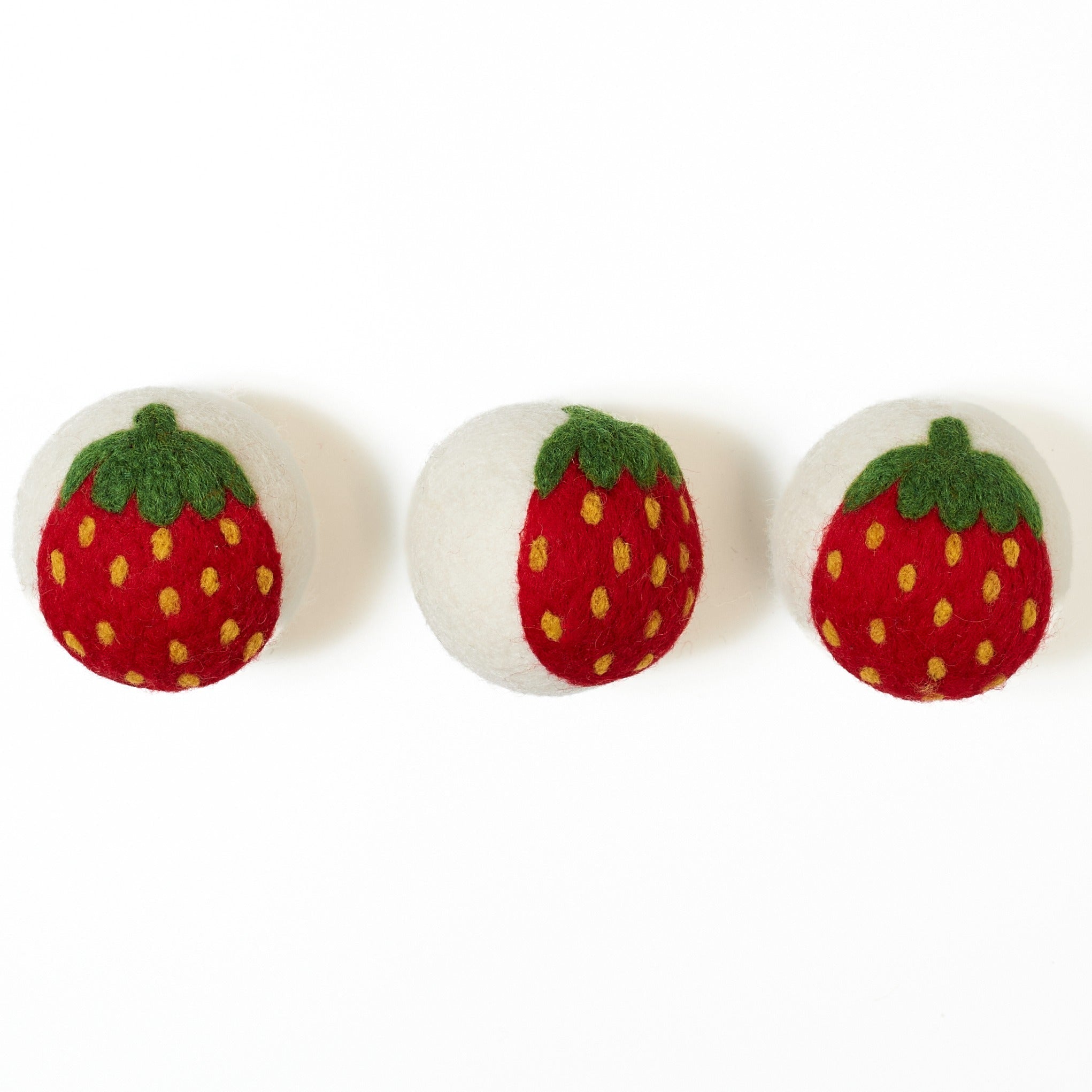 Laundry Wool Dryer Balls - Set of 3 Strawberry - Once Again Home Co.