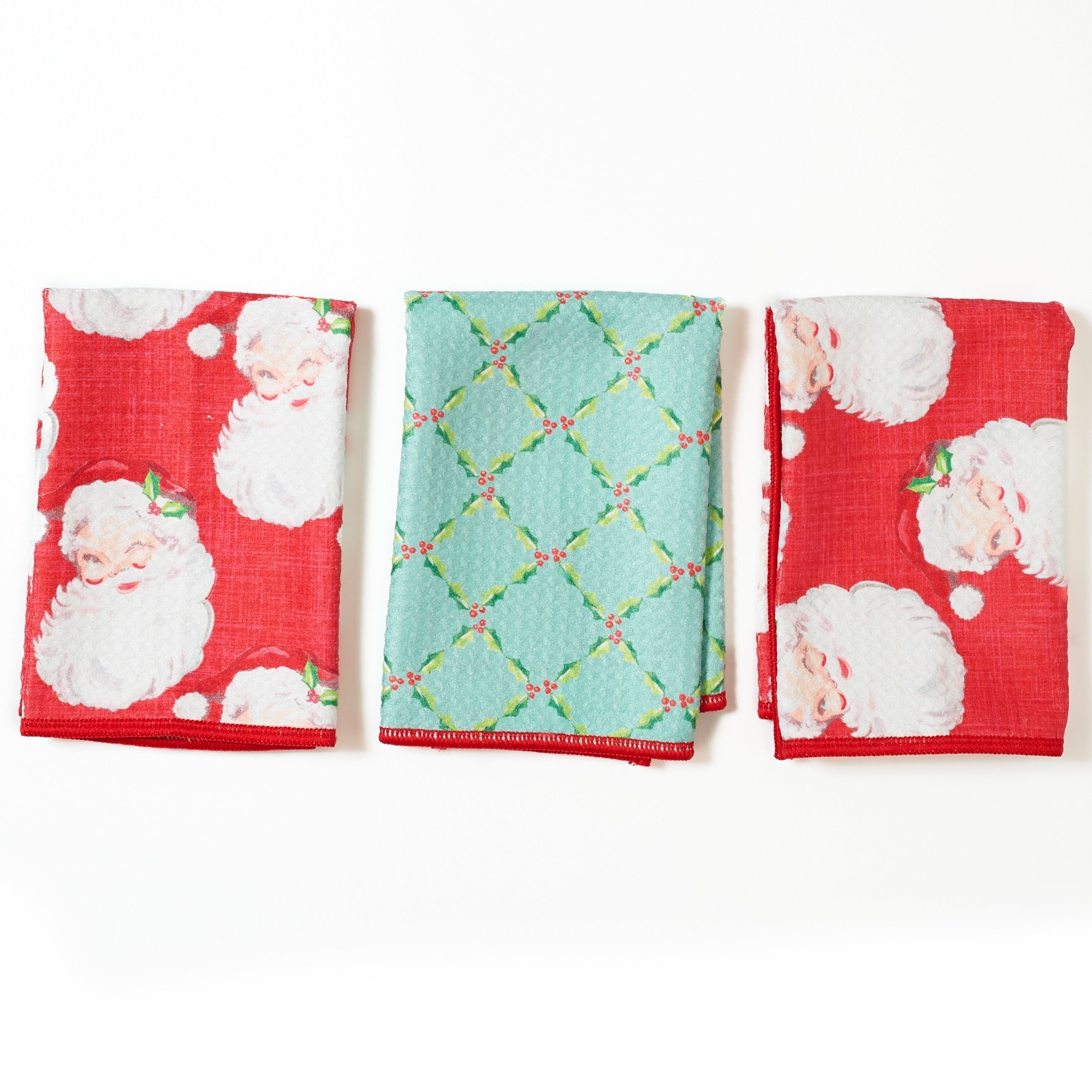 Mighty Mini Towel (Set of 3) Reversible - Heather Collins Santa Baby - Once Again Home Co.