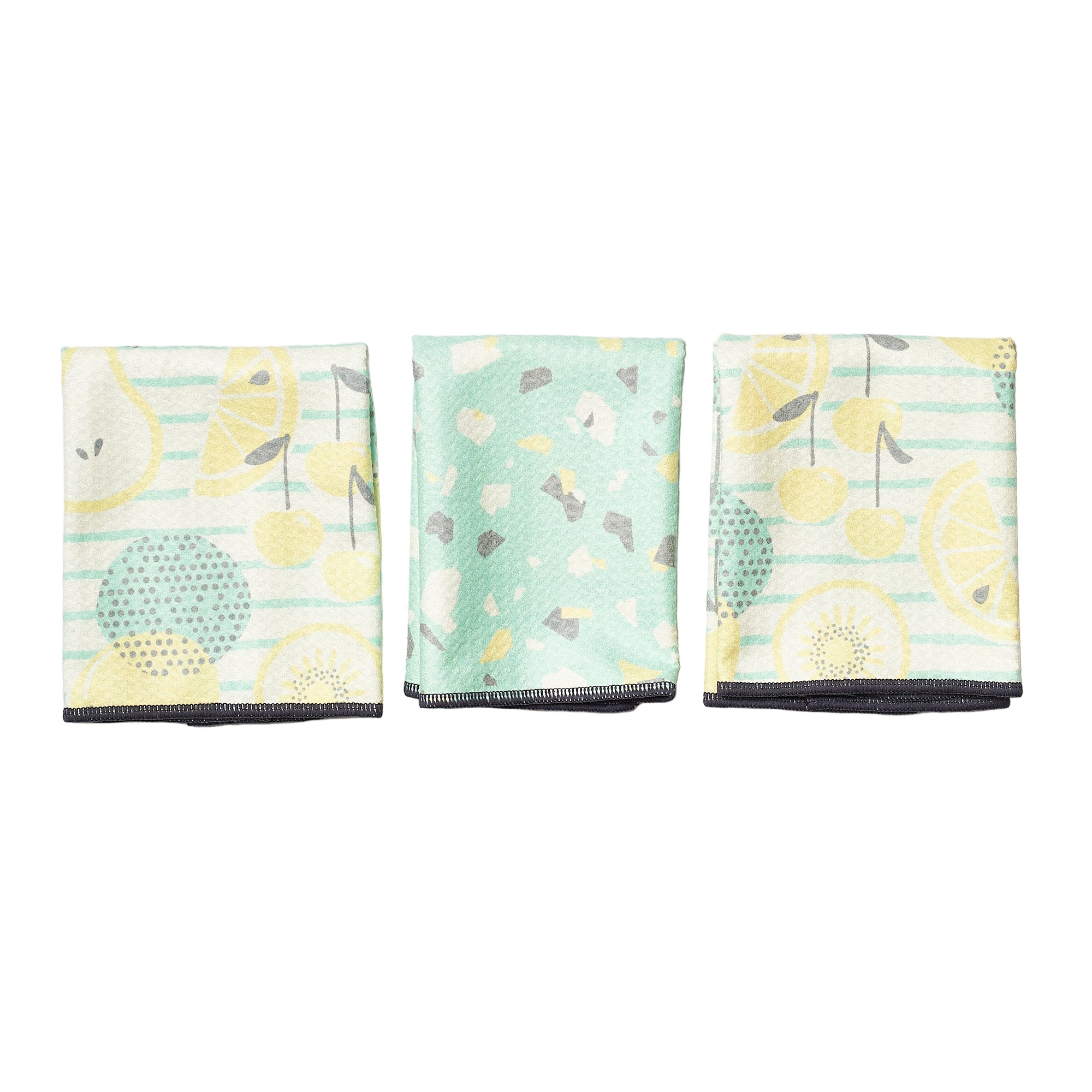 Mighty Mini Towel (Set of 3) Reversible - Heather Jacobs Cutie Fruitie - Once Again Home Co.