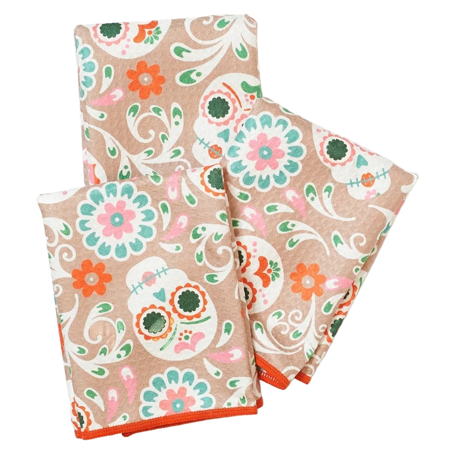 Mighty Mini Towel (Set of 3) Reversible - Heather Jacobs Sugar Skull - Once Again Home Co.