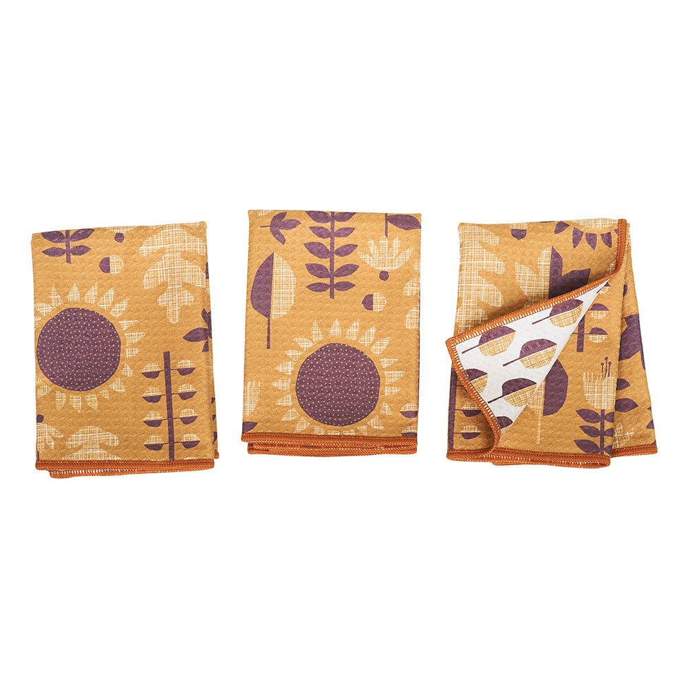 Mighty Mini Towel (Set of 3) Reversible - HJ Mod Sunflower - Once Again Home Co.