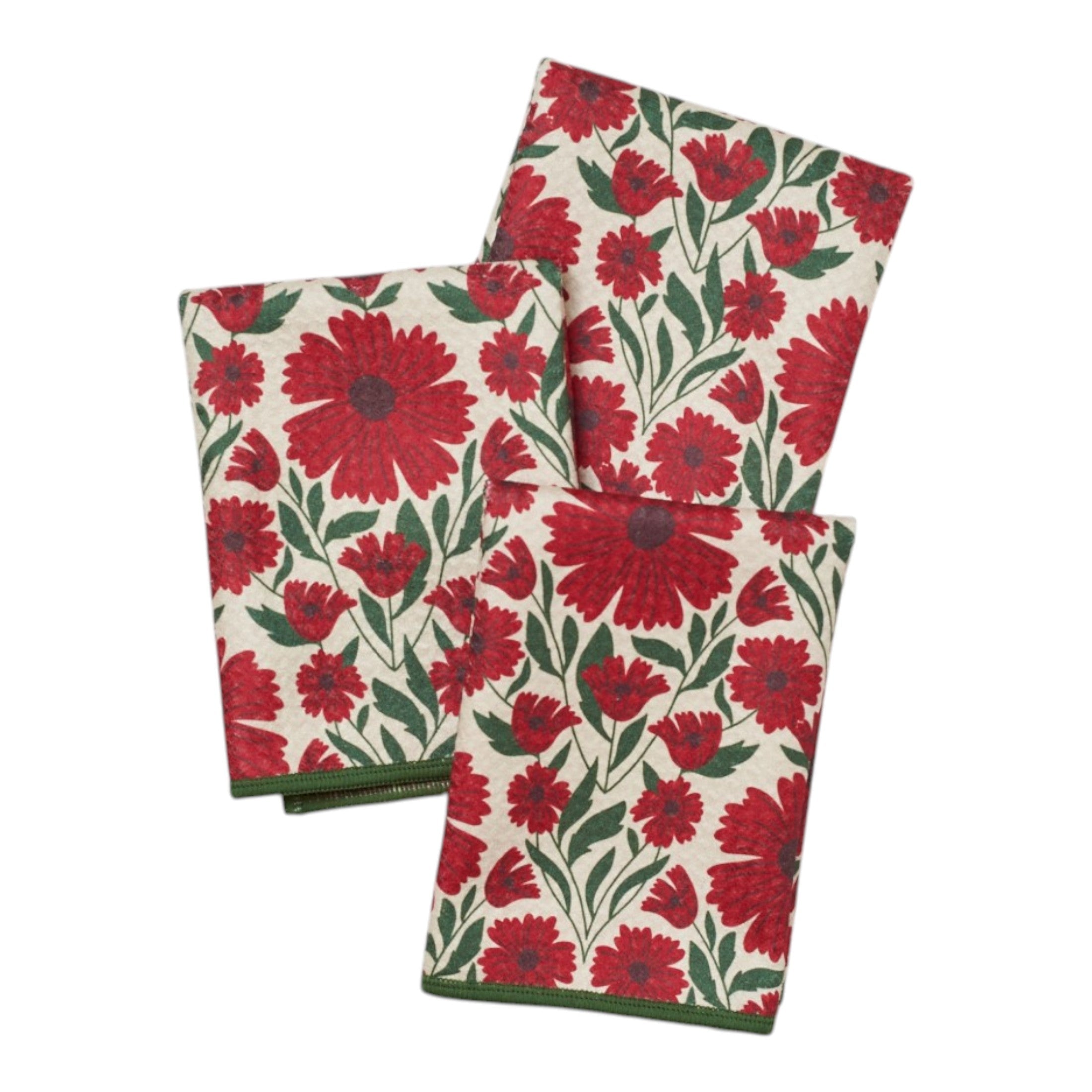 Mighty Mini Towel (Set of 3) Reversible - Jen Owens Holiday Daisy - Once Again Home Co.
