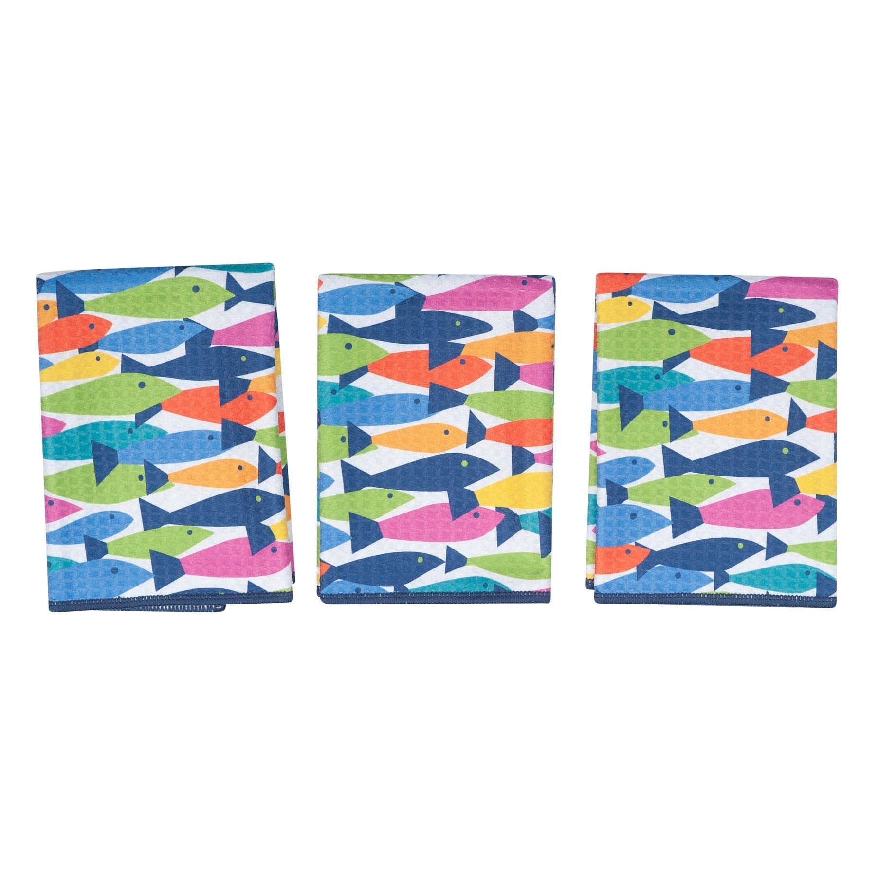 Mighty Mini Towel (Set of 3) Reversible - Kate Nelligan Fish - Once Again Home Co.