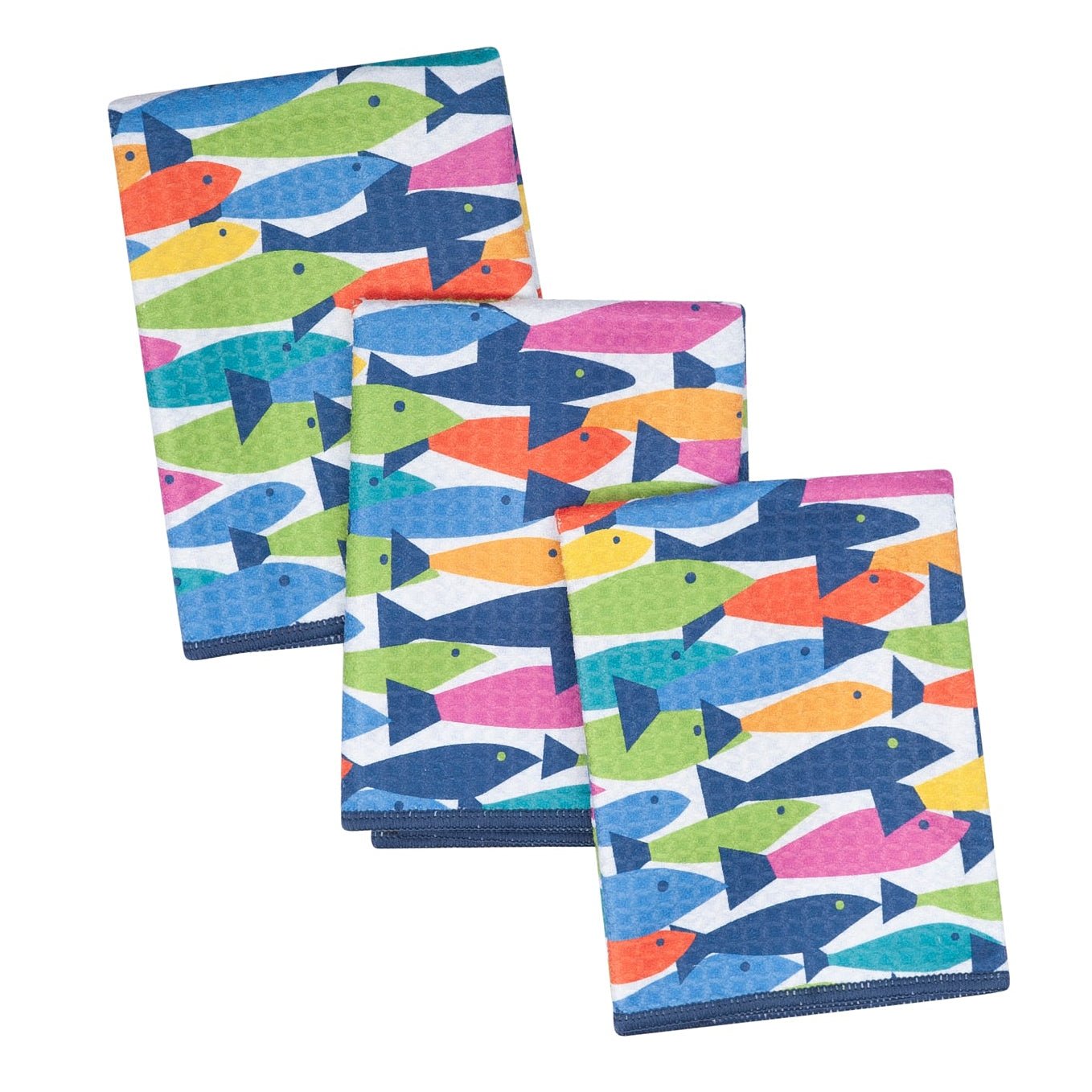 Mighty Mini Towel (Set of 3) Reversible - Kate Nelligan Fish - Once Again Home Co.