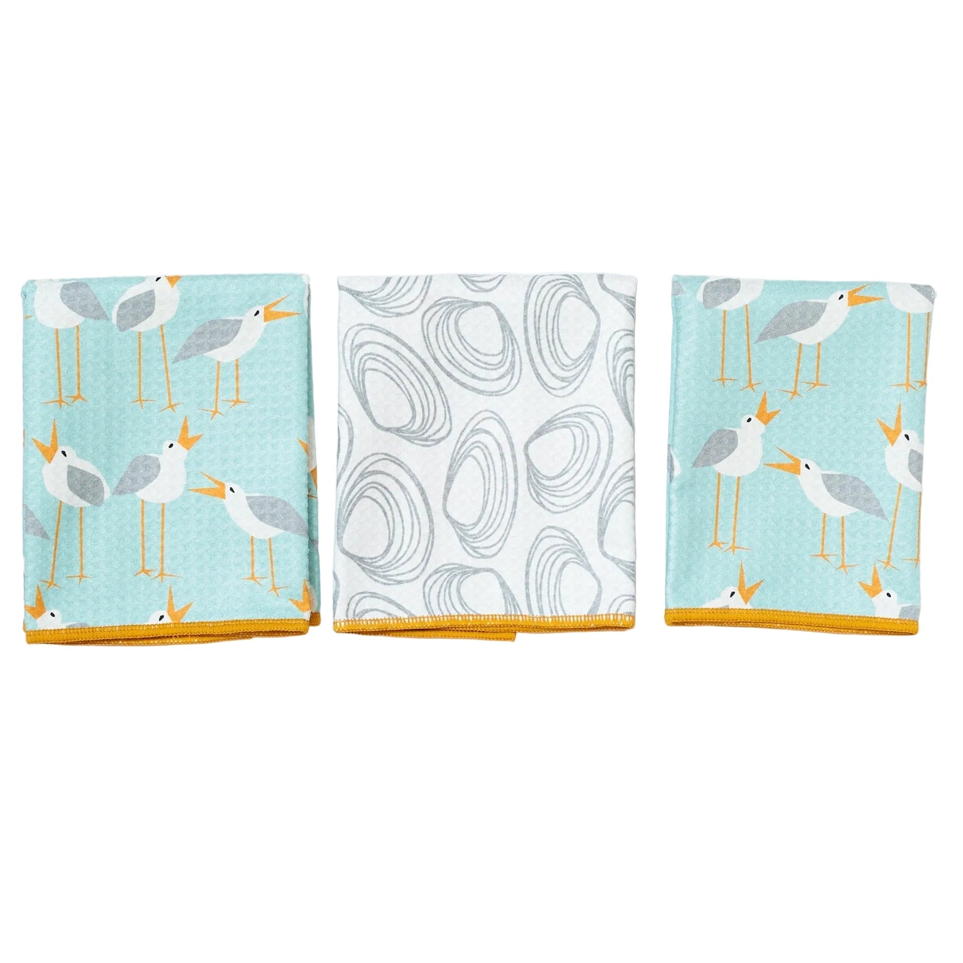 Mighty Mini Towel (Set of 3) Reversible - Kate Nelligan Seagull - Once Again Home Co.