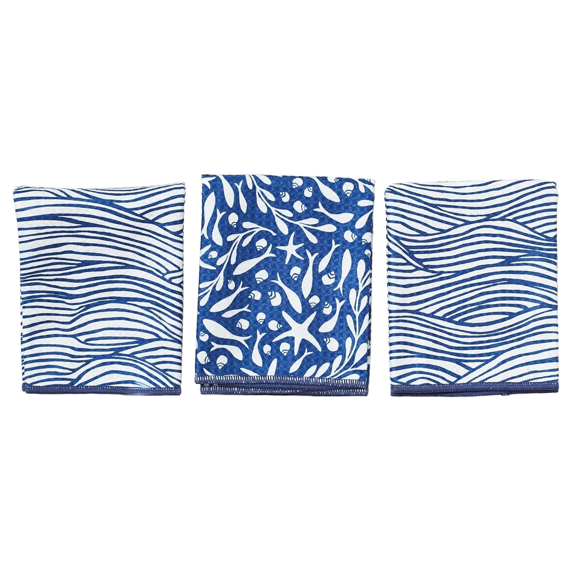 Mighty Mini Towel (Set of 3) Reversible - Kate Nelligan Tidepool - Once Again Home Co.