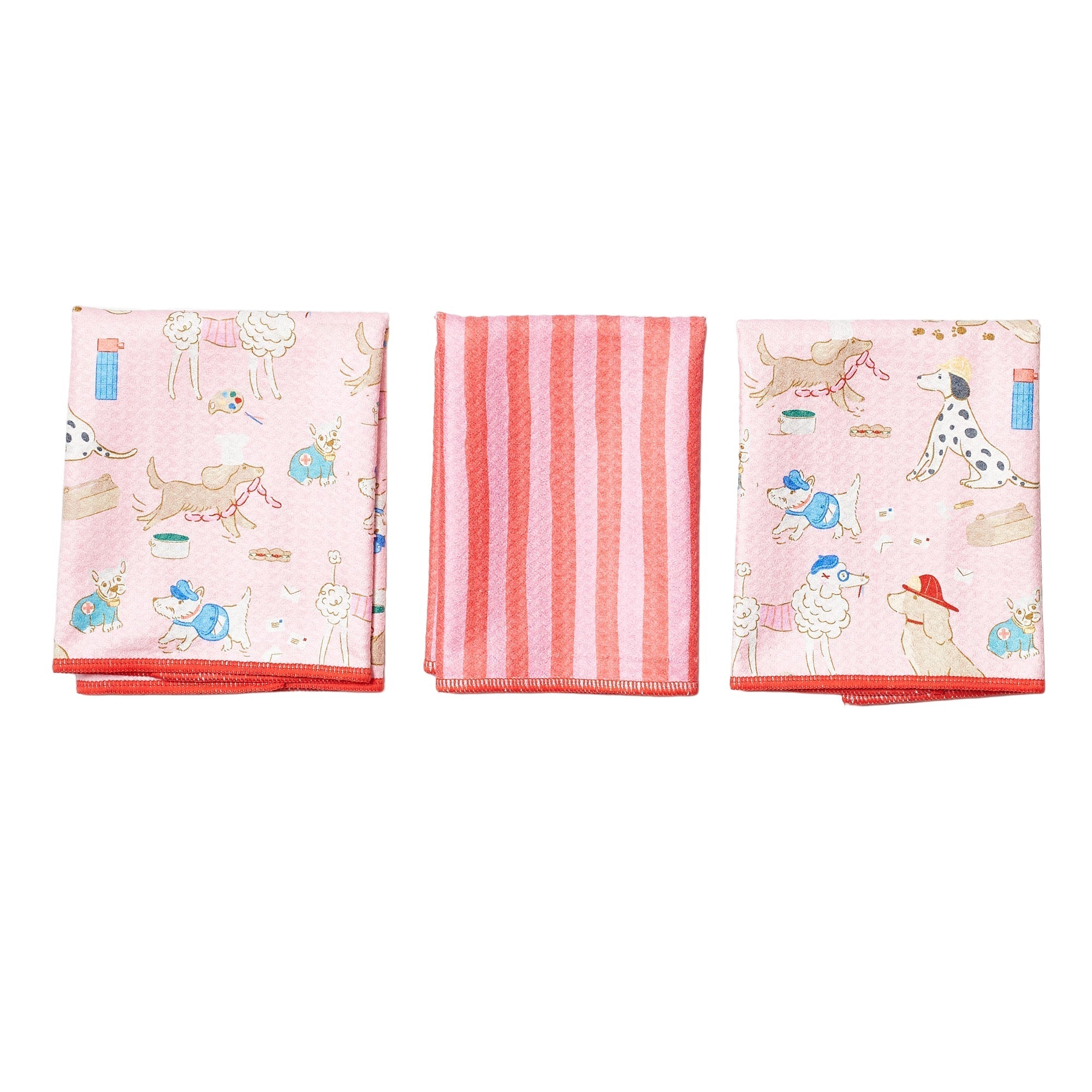 Mighty Mini Towel (Set of 3) Reversible - Mable Tan Canine Caper - Once Again Home Co.