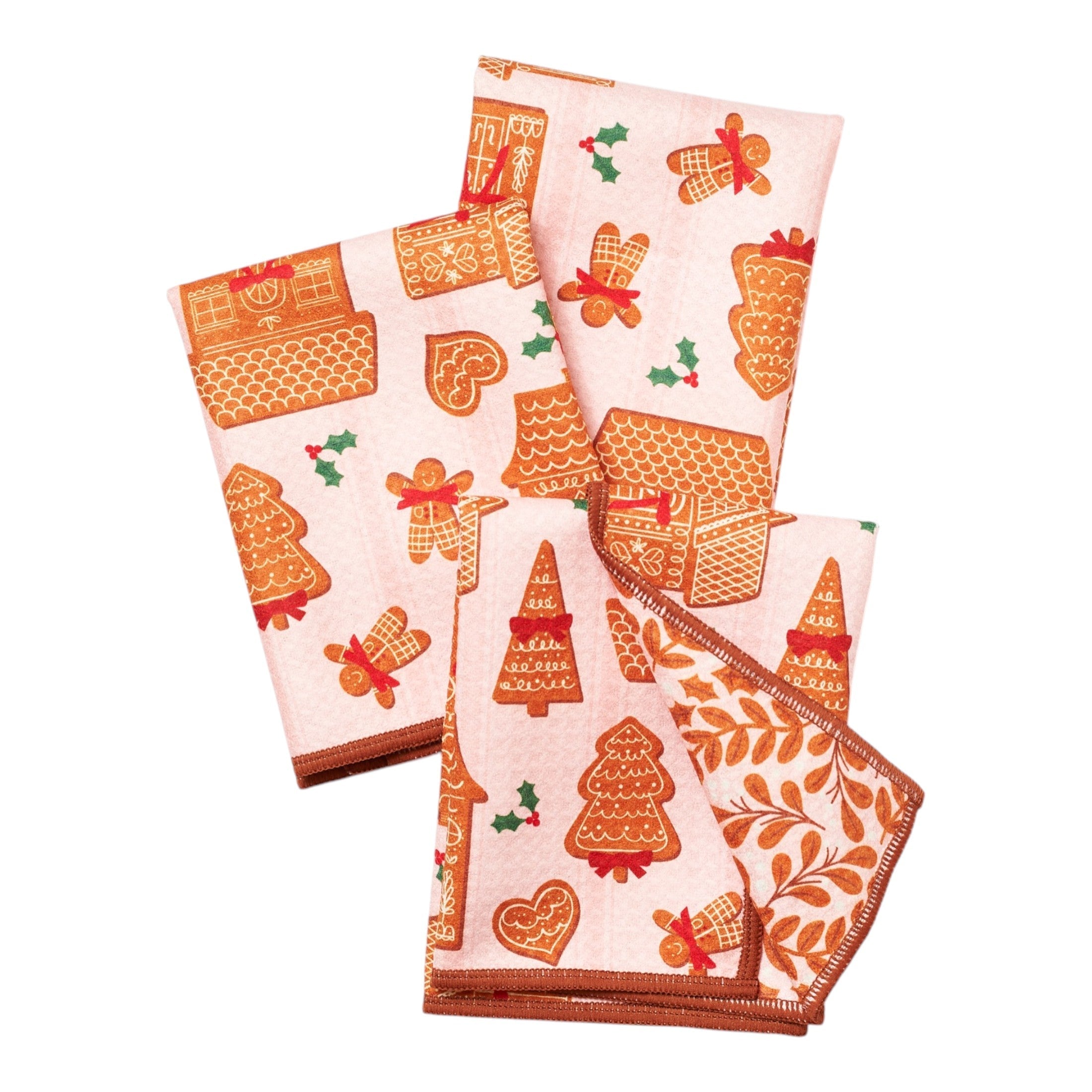 Mighty Mini Towel (Set of 3) Reversible - Mable Tan Christmas Cookies - Once Again Home Co.