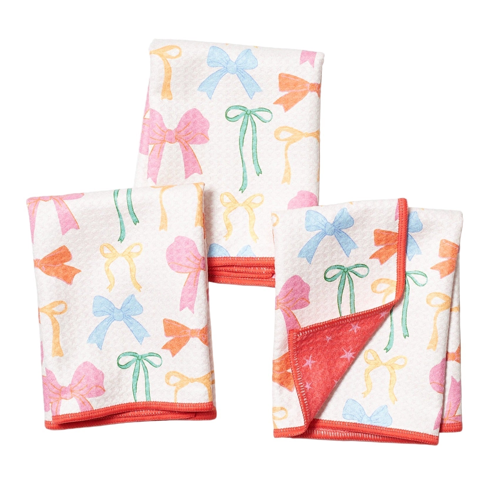 Mighty Mini Towel (Set of 3) Reversible - Mable Tan Ribbons - Once Again Home Co.