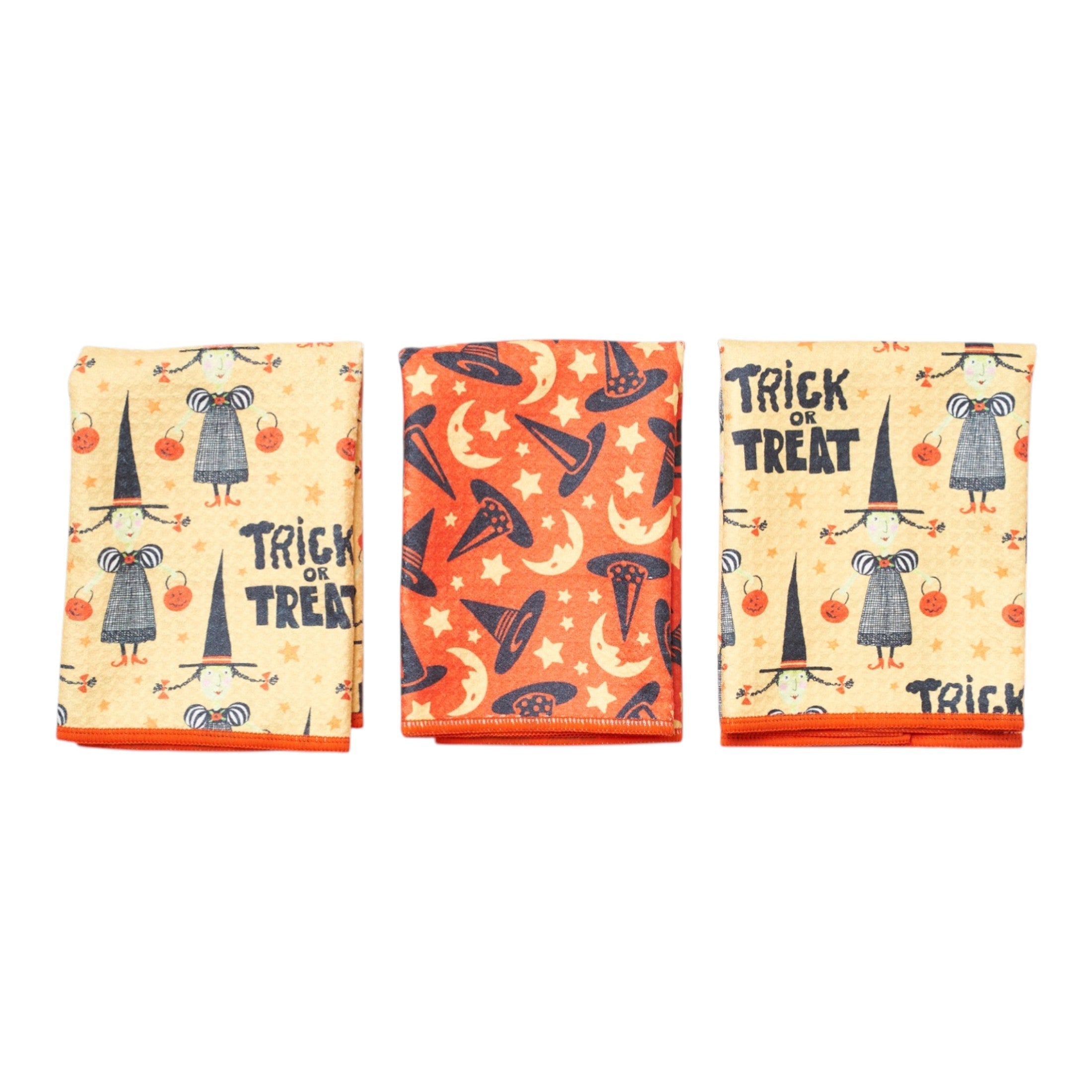 Mighty Mini Towel (Set of 3) Reversible - Mary Engelbreit Trick or Treat - Once Again Home Co.