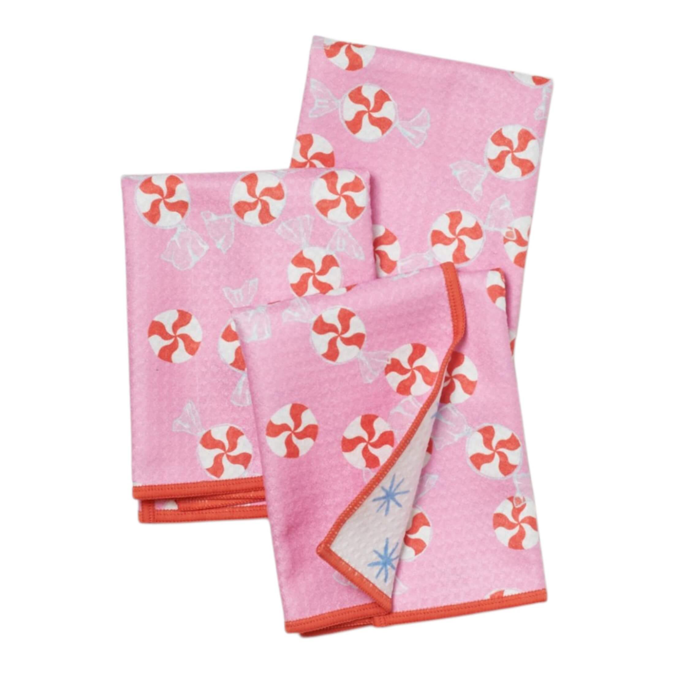 Mighty Mini Towel (Set of 3) Reversible - Sara Fitz Peppermint Candy - Once Again Home Co.