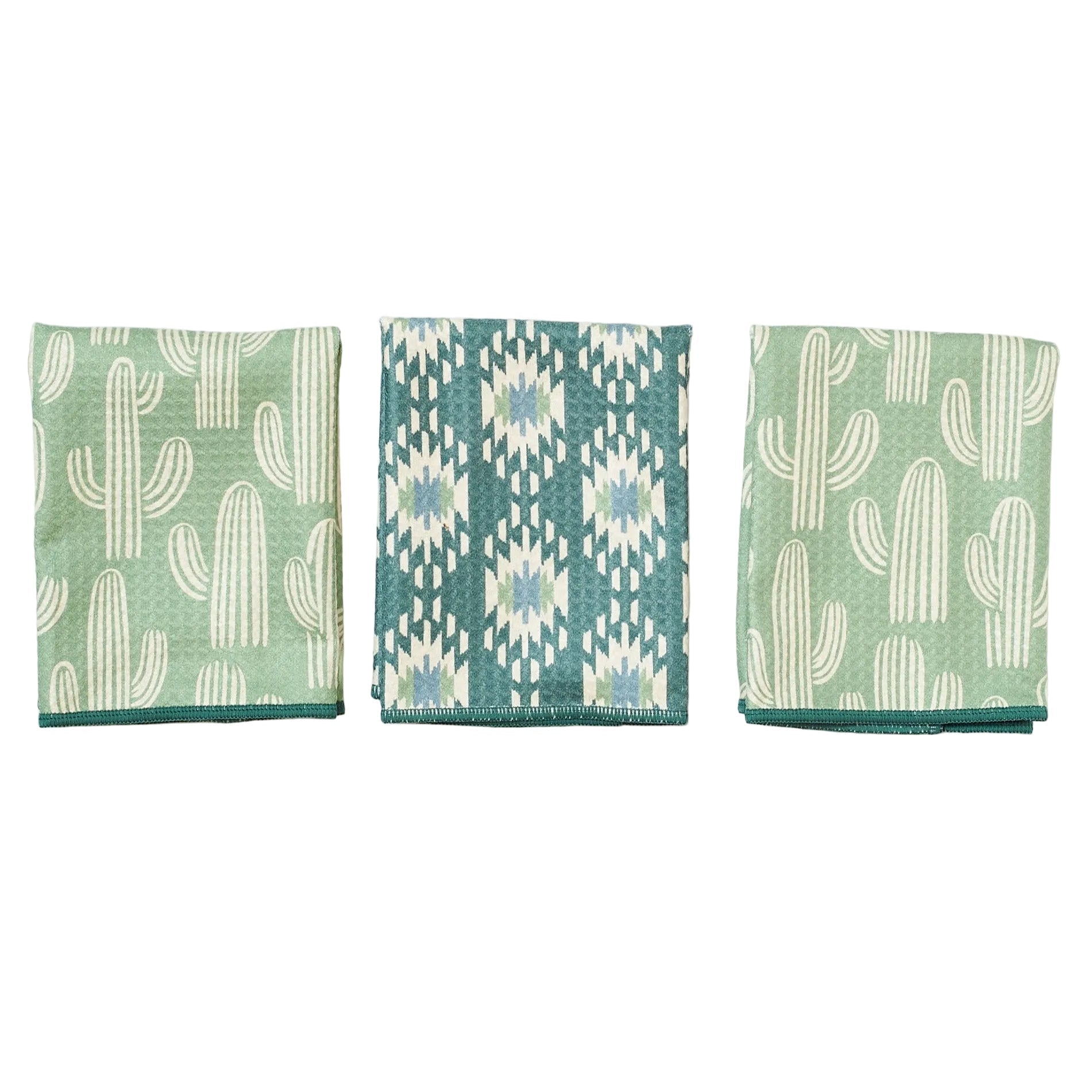 Mighty Mini Towel (Set of 3) Reversible - Signature Collection Cacti - Once Again Home Co.