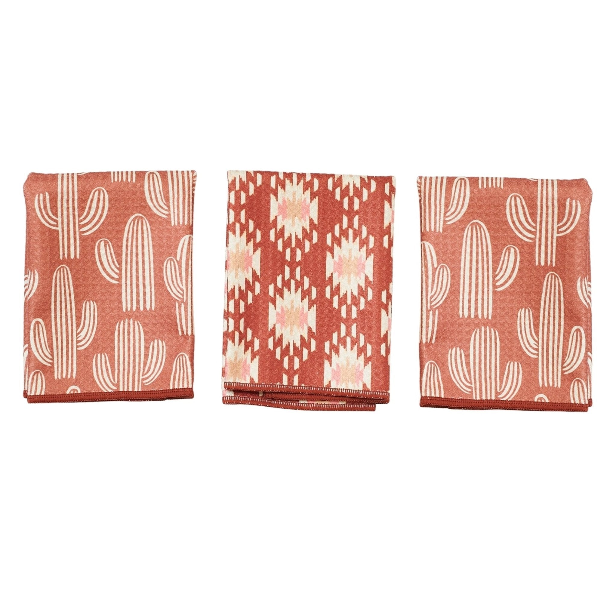 Mighty Mini Towel (Set of 3) Reversible - Signature Collection Cacti - Once Again Home Co.