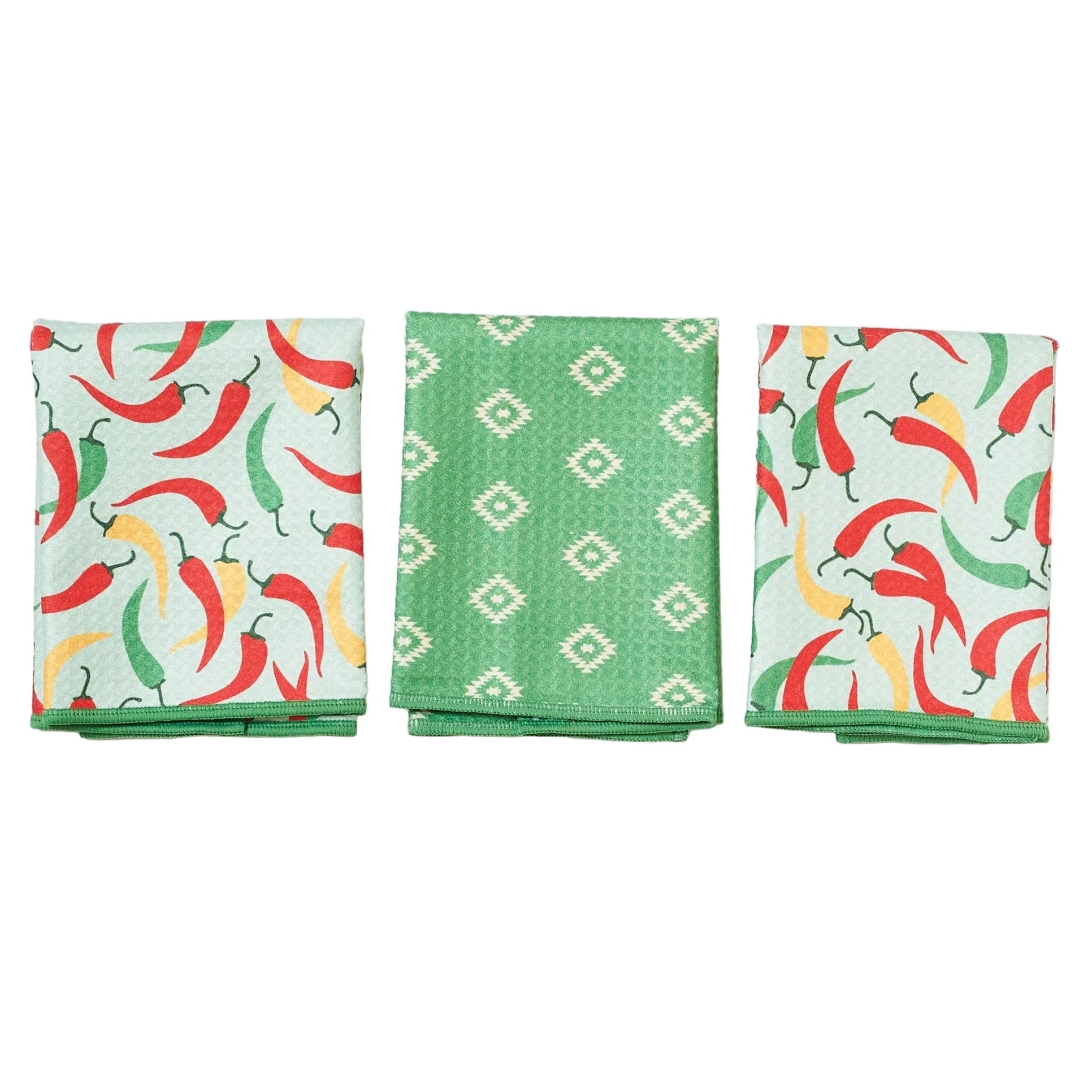 Mighty Mini Towel (Set of 3) Reversible - Signature Collection Chili Peppers - Once Again Home Co.