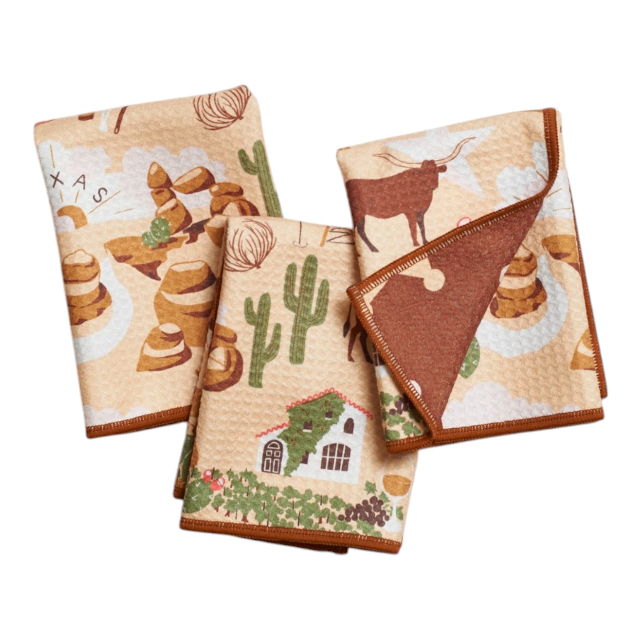 Mighty Mini Towel (Set of 3) Reversible - Signature Collection Texas - Once Again Home Co.
