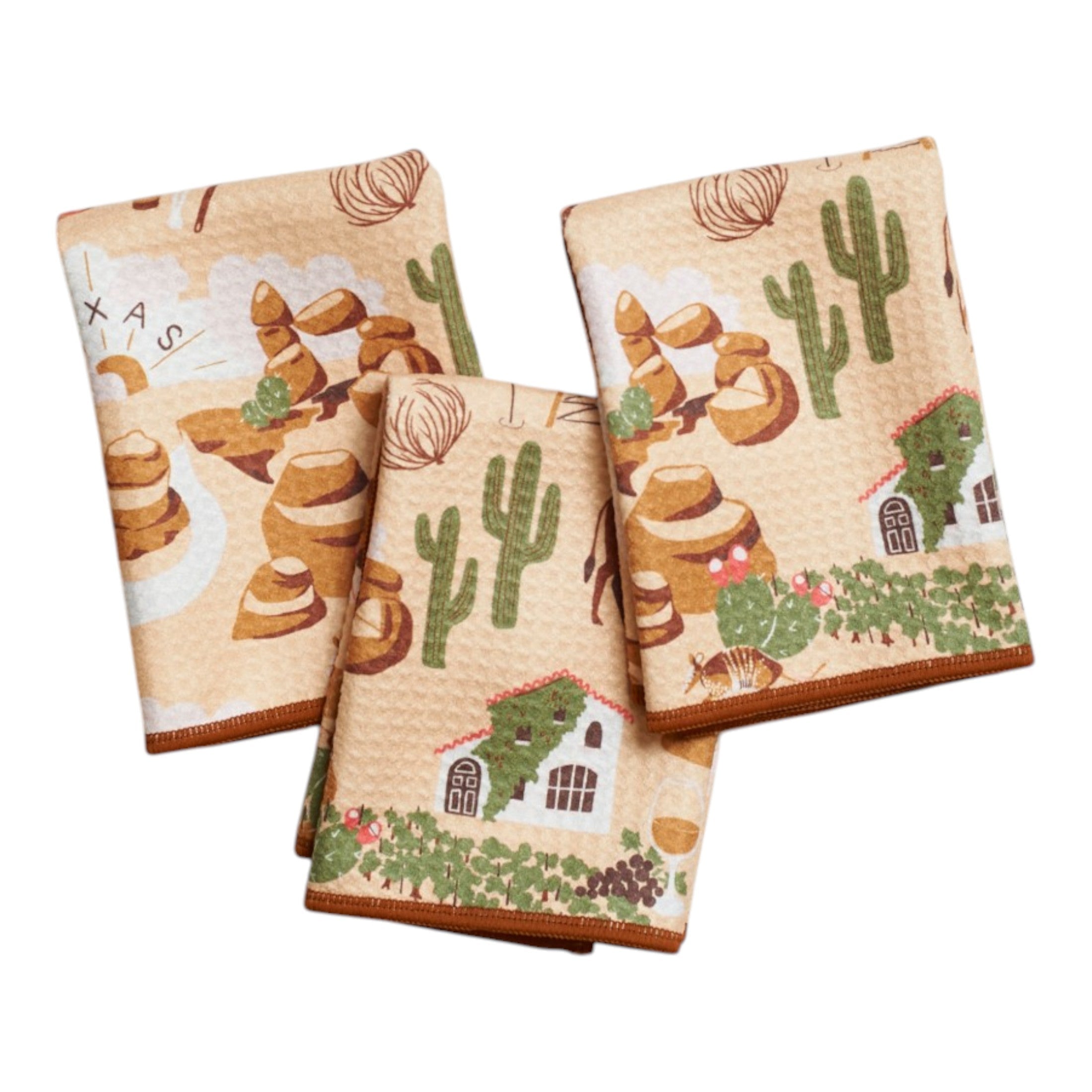 Mighty Mini Towel (Set of 3) Reversible - Signature Collection Texas - Once Again Home Co.