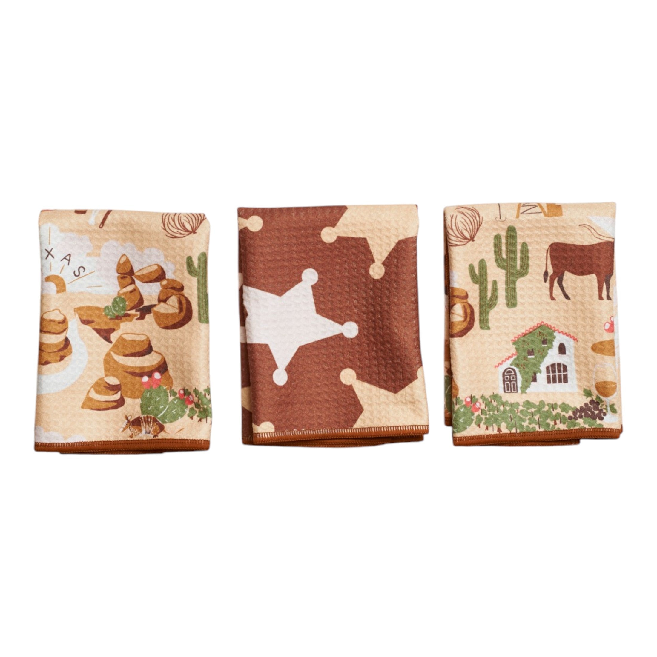 Mighty Mini Towel (Set of 3) Reversible - Signature Collection Texas - Once Again Home Co.