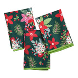 Mighty Mini Towel (Set of 3) Reversible - Signature Poinsettia Garden - Once Again Home Co.