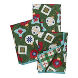 Mighty Mini Towel (Set of 3) Reversible - Signature Retro Ornaments - Once Again Home Co.