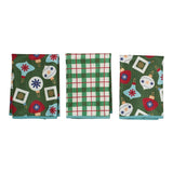 Mighty Mini Towel (Set of 3) Reversible - Signature Retro Ornaments - Once Again Home Co.