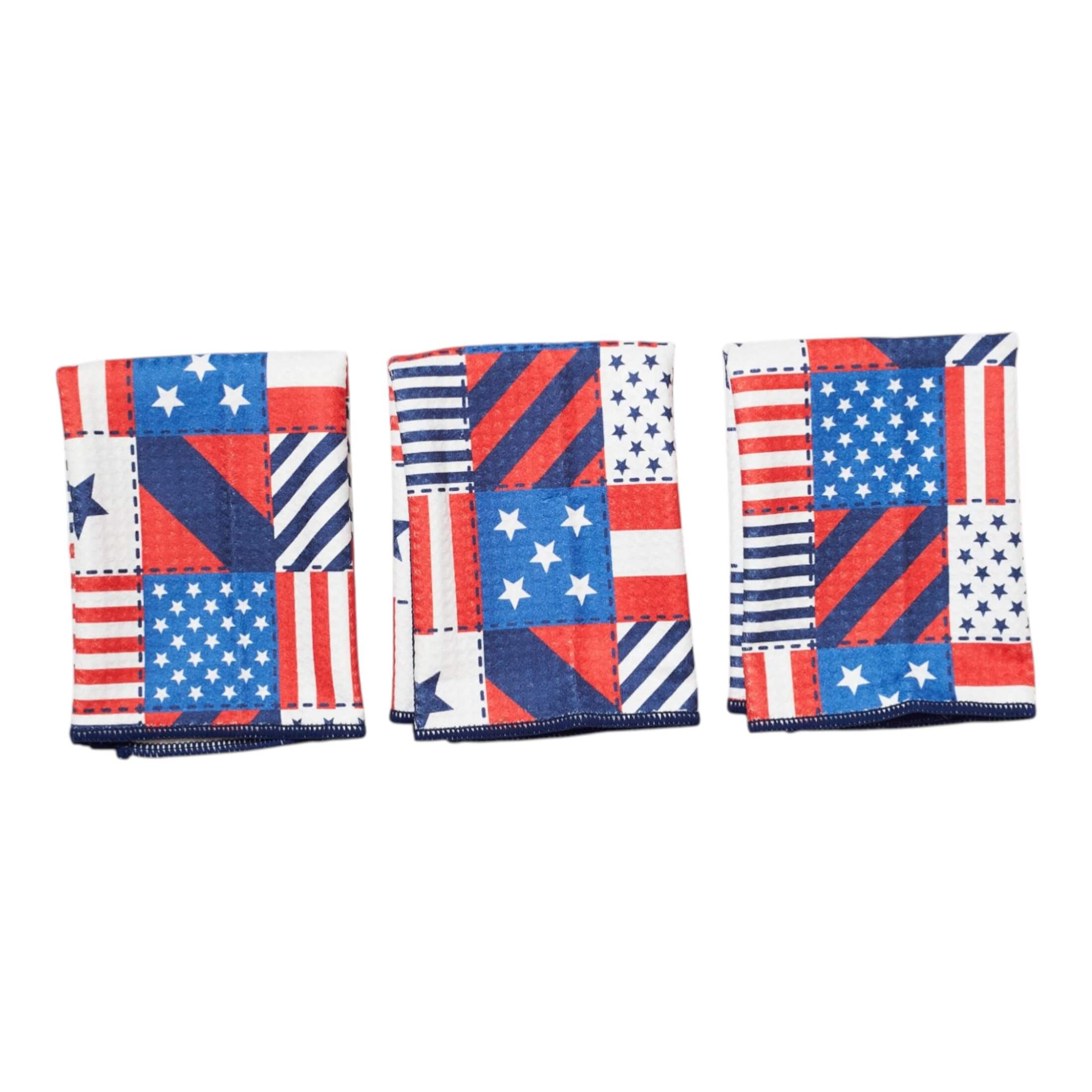 Mighty Mini Towel (Set of 3) - Signature Collection Flag Quilt - Once Again Home Co.