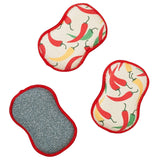 RE:usable Sponges (Set of 3) - Signature Collection Chili Peppers - Once Again Home Co.