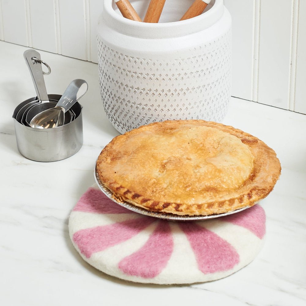 Wool Trivet - Candy Cane in Pink - Once Again Home Co.