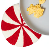 Wool Trivet - Candy Cane in Red - Once Again Home Co.